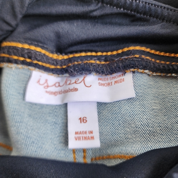 Isabel by Ingrid & Isabel Maternity Womens Midi Shorts Cuffed Hem Blue Size 16 - Picture 6 of 10